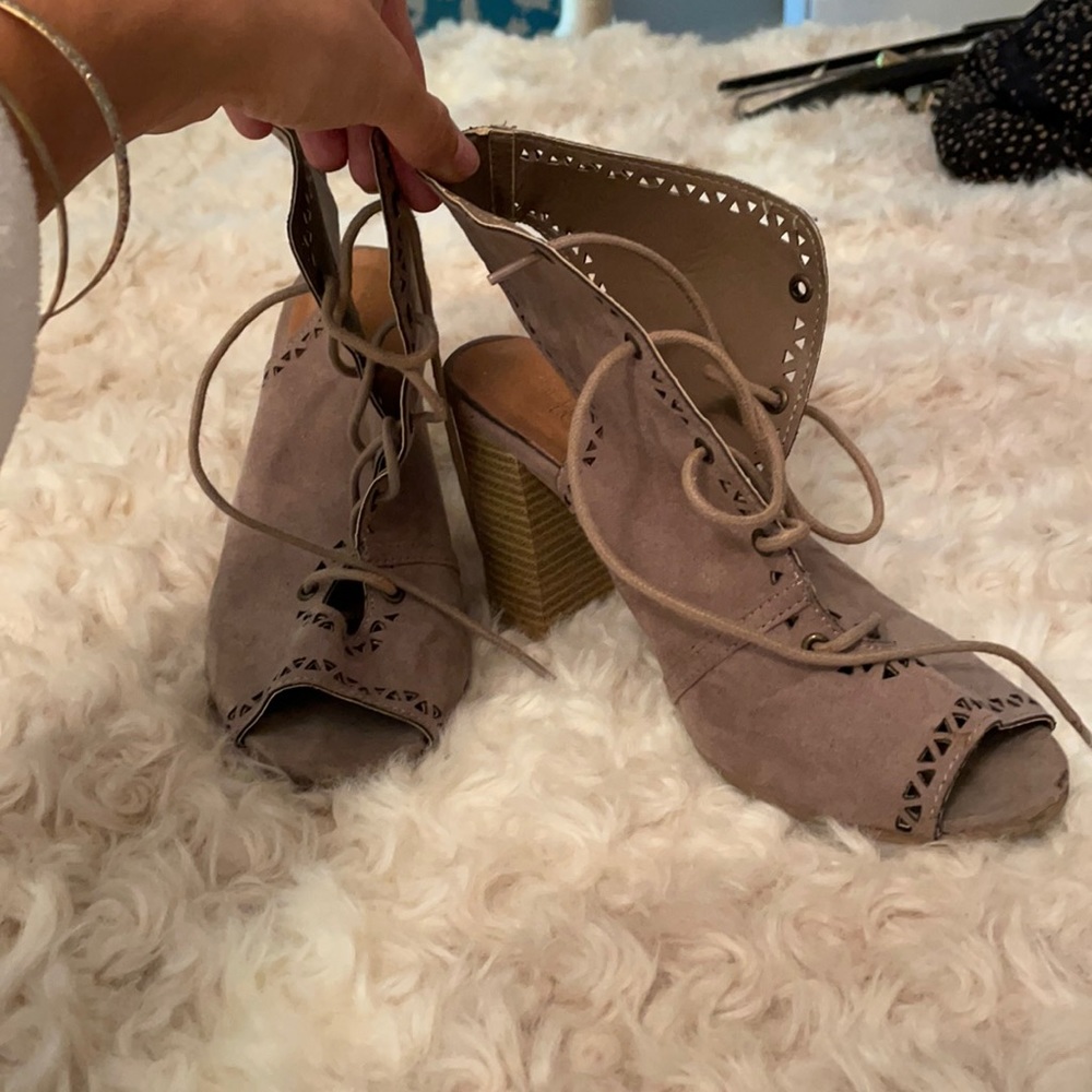 Lace up booties